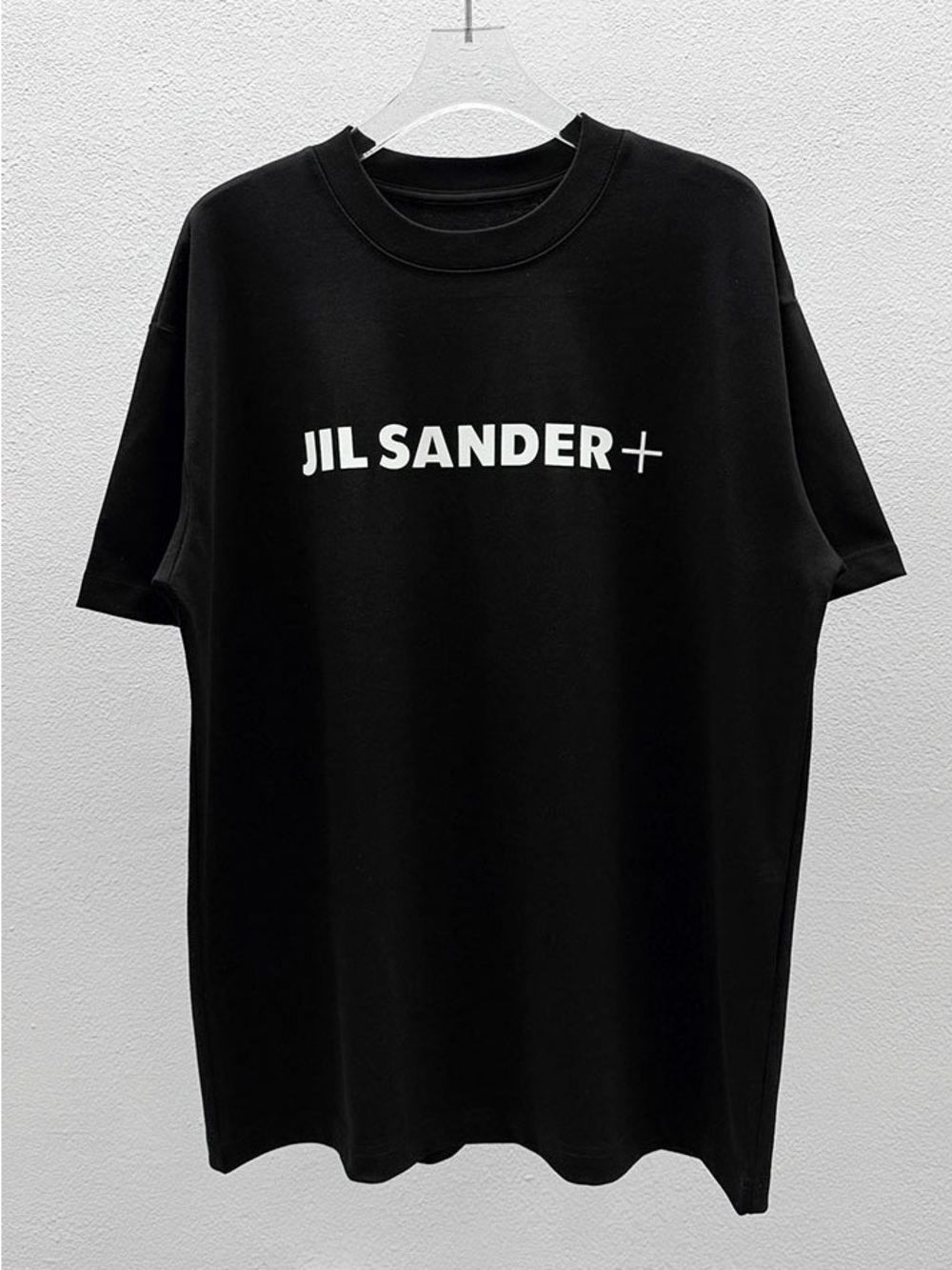 Jil Sander Black Tee with White Logo